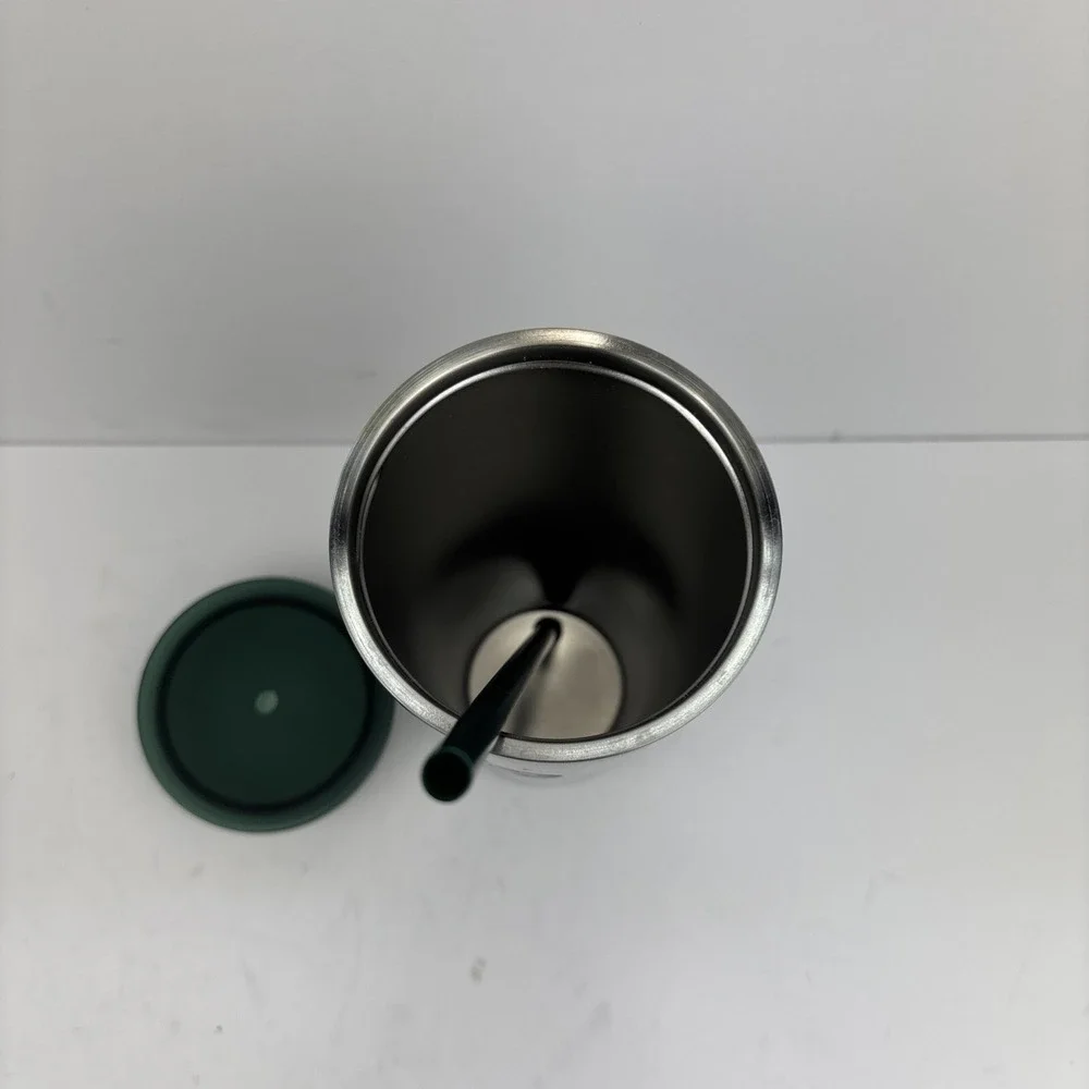 Starbucks Dark Green Black‎ Gradient Ombré 24 oz Tumbler Cup With Straw